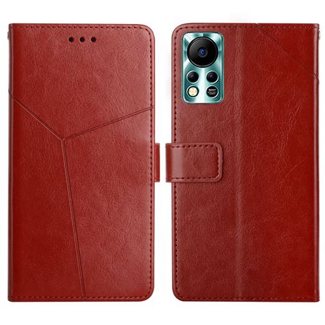 For Infinix Hot S NFC HT Y Shaped Pattern Flip Leather Phone Case Brown Alexnld