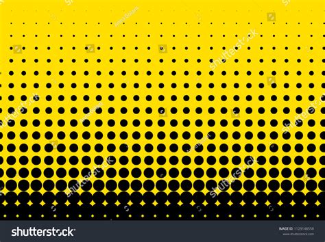 Yellow Black Halftone Panel Bright Dotted Stock Vector Royalty Free