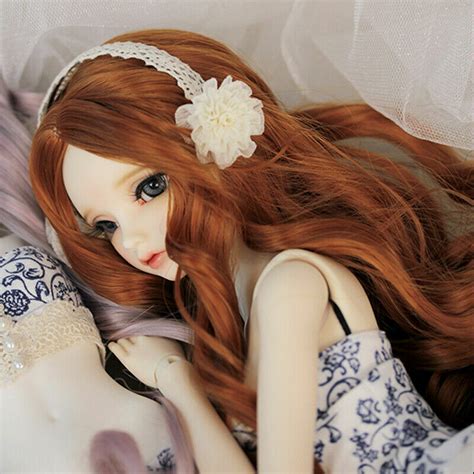 Full Set Bjd Doll 1 4 Ball Jointed Girl Face Makeup Eyes Wig