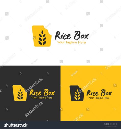 Premium Rice Box Logo Design Template Stock Vector Royalty Free