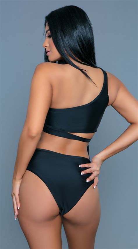 Klara One Shoulder Tie Bikini One Shoulder Bikini Yandy