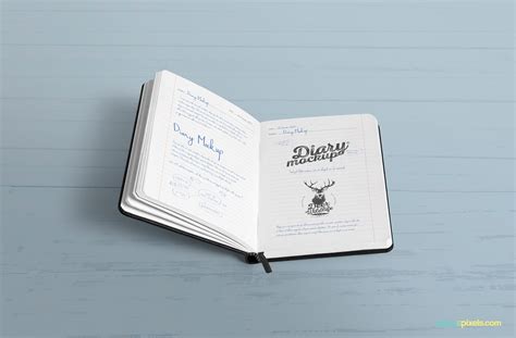 Free Open Diary Mockup Zippypixels