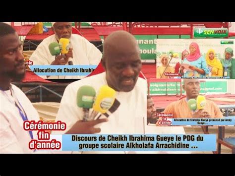 C R Monie De Fin D Ann E Discours De Cheikh Ibrahima Gueye Le Pdg