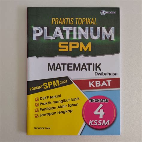 [2022] Buku Latihan Praktis Topikal Platinum Spm Matematik Dwibahasa