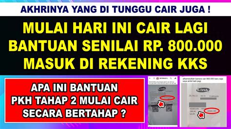 Mulai Hari Ini POSITIF CAIR RP 800 000 UNTUK BANSOS INI BANTUAN PKH