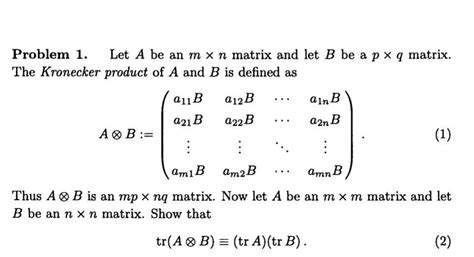 Solved Problem 1 Let A Be An Mxn Matrix And Let B Be A P Xq