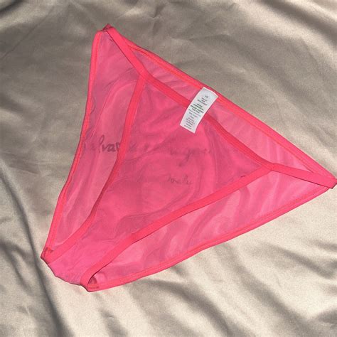 Vintage String Bikini Panties Sheer Nylon Spandex Hot Pink Large EBay