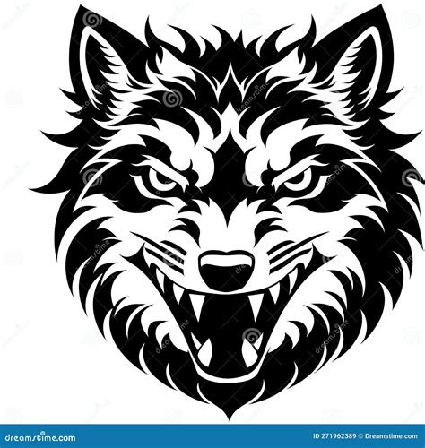 Wolf Fenrir X27 S Head Sticker Or Tatoo Design Black On White