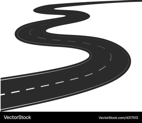 Winding road isolated Royalty Free Vector Image