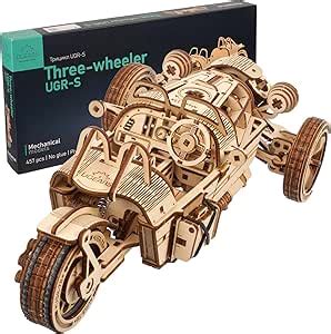 Amazon Ugears Three Wheeler Ugr S Wooden Motorcycle Model Kit