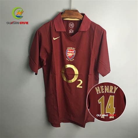 05 06 Arsenal retrô home 2005 2006 henry 14 Camisa de futebol Uniformes