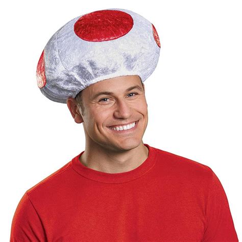 Mushroom Hat Toad Mario Nintendo Halloween Adult Costume Accessory 4 ...