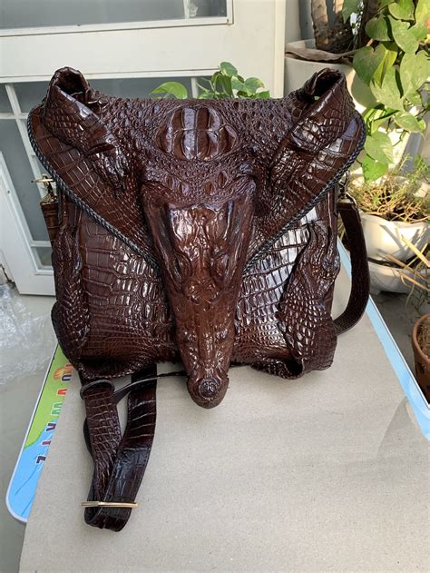 Premium Alligator Leather Handbag For Men Crossbody Bag Gift Etsy