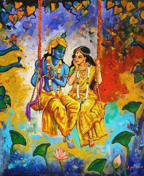 Radha and Krishna Painting by Arjun Das | Saatchi Art