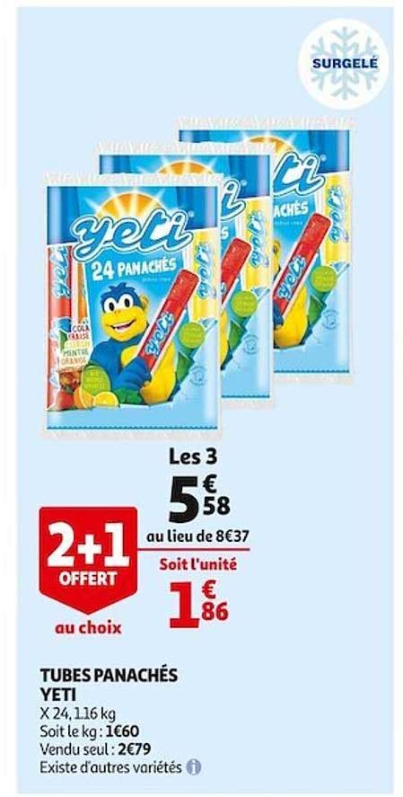 Promo Tubes Panach S Yeti Chez Auchan Icatalogue Fr