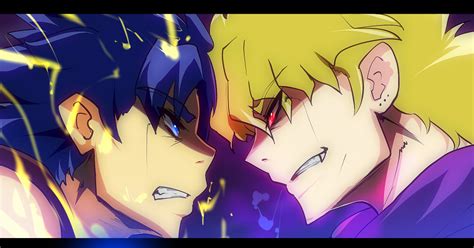 Safebooru Blonde Hair Blue Eyes Blue Hair Dio Brando Fang Hyudora Jojo No Kimyou Na Bouken