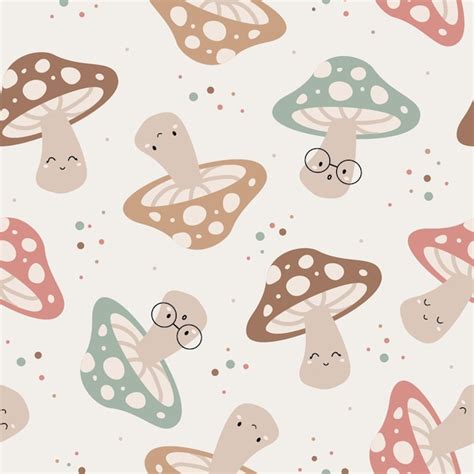 Premium Vector Hand Drawn Seamless Vector Pattern With Cute Kawaii