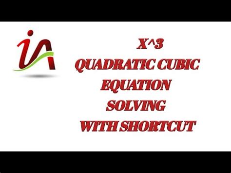 How To Solve Quadratic Cubic Equation In Tamil Cubic Equation Shortcuts