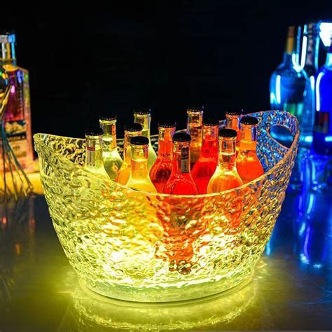 New L Rechargeable Led Ice Bucket Custom Logo Wholesale Rgb