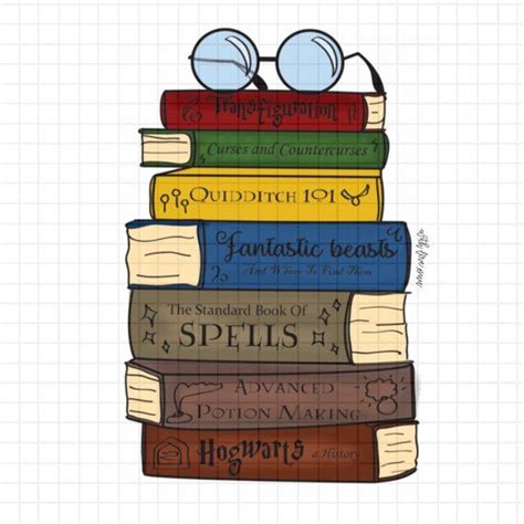 Harry Potter Book Stack Digital Stack Of Books Clip Art Harry Potter
