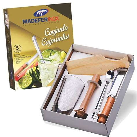 Kit Caipirinha P S Completo Copo Colher T Bua Socador Faca