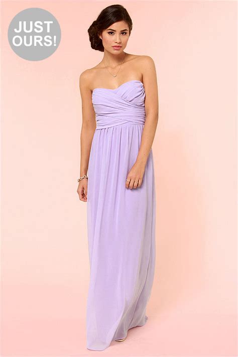 Lovely Lavender Dress Strapless Dress Maxi Dress 71 00