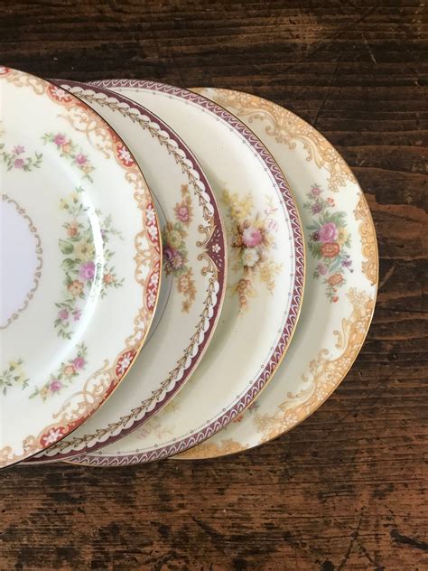 Vintage Mismatched China Salad Plates For Wedding Bridal Tea Party