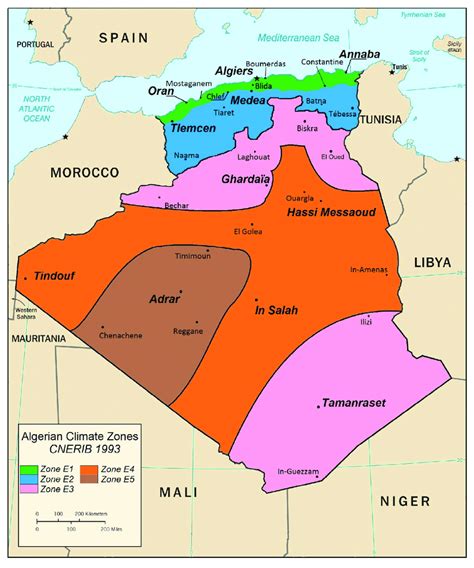 Climate zones in Algeria (CNERIB 1993). | Download Scientific Diagram