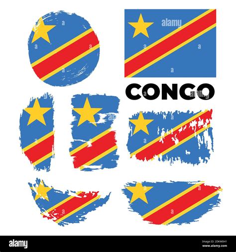 Grunge Brush Stroke With Democratic Republic Of Congo National Flag