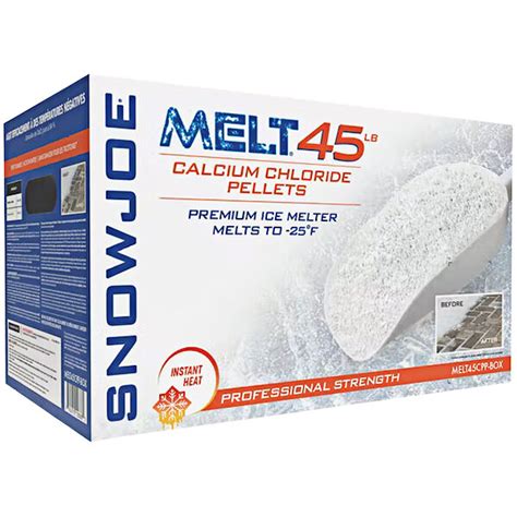 Snow Joe Melt45cpp Box 94 Pure Calcium Chloride Ice Melt Pellets 45 Lb