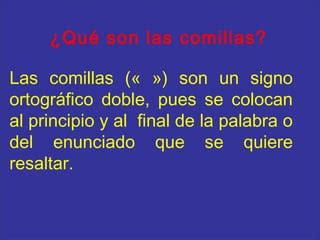 El Uso De Las Comillas PPT