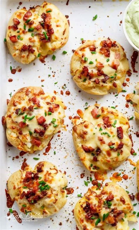 Cheesy Bacon Smashed Potatoes Cafe Delites