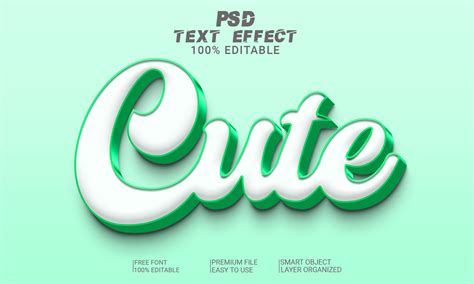 Artstation 3d Cute Psd Fully Editable Text Effect Layer Style Psd