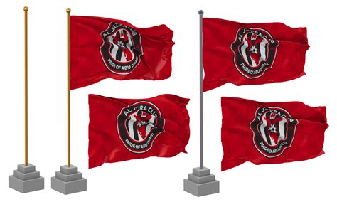 Al Jazira Football Club Flag Waving Different Style With Stand Pole