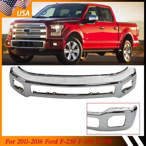 Front Bumper For 2011 2016 Ford F 250 F 350 Chrome Steel With Fog Light