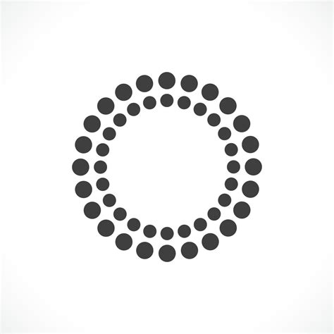 Black Abstract Vector Circle Frame Halftone Dots Logo Emblem Design