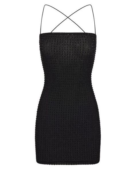Naked Wardrobe Crystal Minidress In Black Lyst