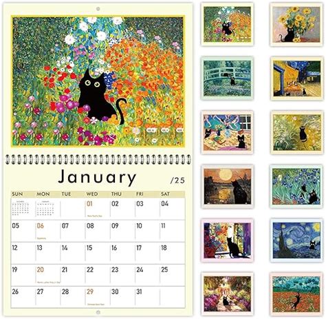 Amazon Guasslee Cat Wall Calendar Vertical Wall Calendar