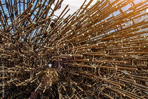 Foto De Steel Rebar For Reinforcement Concrete At Construction Site