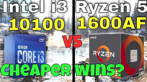 Intel I3 10100 Vs Ryzen 5 1600 Af Gaming Benchmarks Comparison In 8