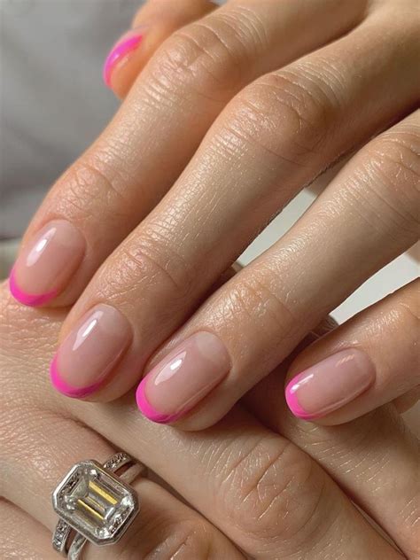 Pink French Tip Nails Stylish Designs And Ideas Pink Tip Nails