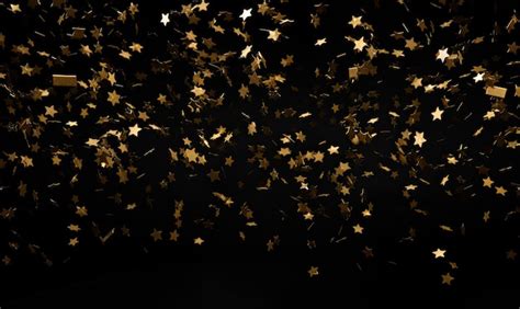 Premium Photo | Abstract gold confetti on black background