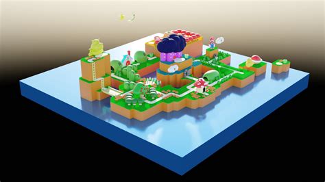 Super Mario Land 2 Map 3d Model Turbosquid 1999522