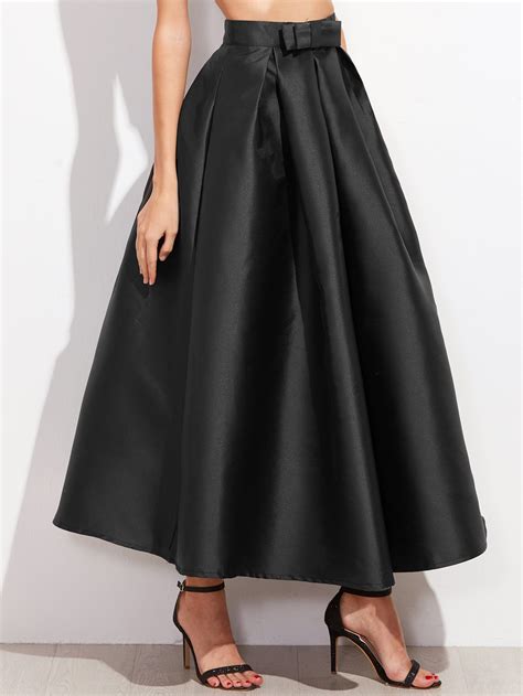 Bow Trim Box Pleated Skirt Pleated Long Skirt Tulle Skirts Outfit