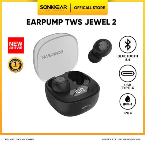 Promo Sonicgear Earphone Earpump Tws Jewel Enc Bluetooth Wireless