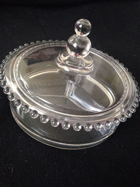 Imperial Glass Ohio Candlewick Clear Divided 3 Part Candy Dish 3400 Lid Imperialglassohio