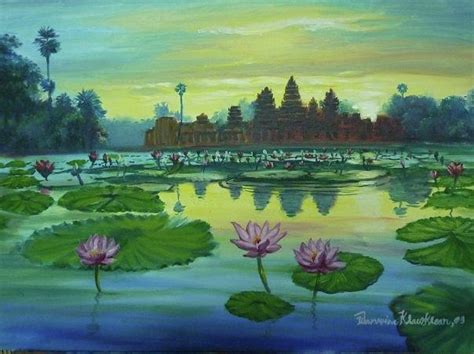 Angkor Wat Sunrise Painting by Wanvisa Klawklean