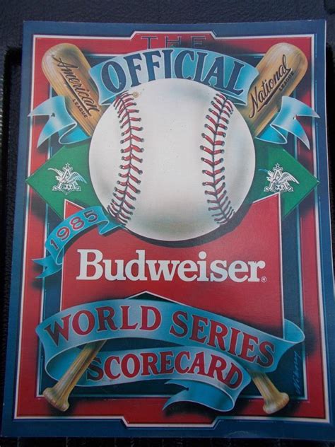 Budweiser 1985 World Series Scorecard St Louis Cardinals vs Kansas City ...