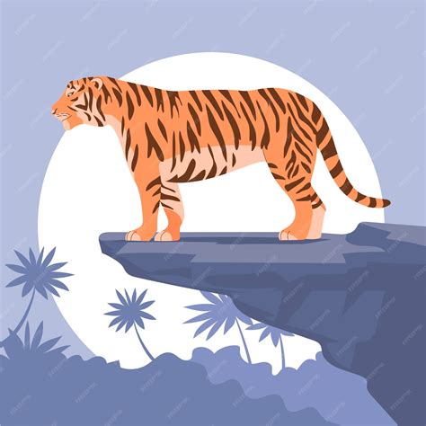 Тигр в джунглях | Премиум векторы