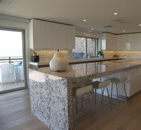 Granite Waterfall Counters A Stunning Kitchen Focal Point